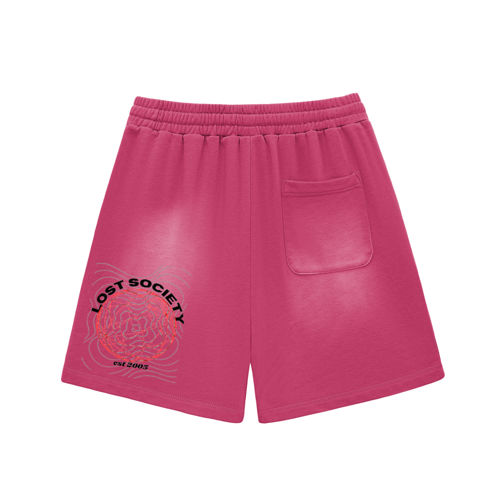 Sun Fade Raw Edge Cotton Shorts