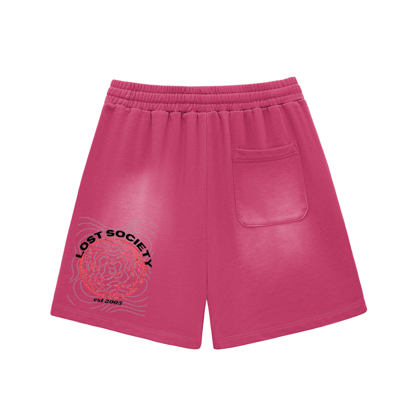 Sun Fade Raw Edge Cotton Shorts