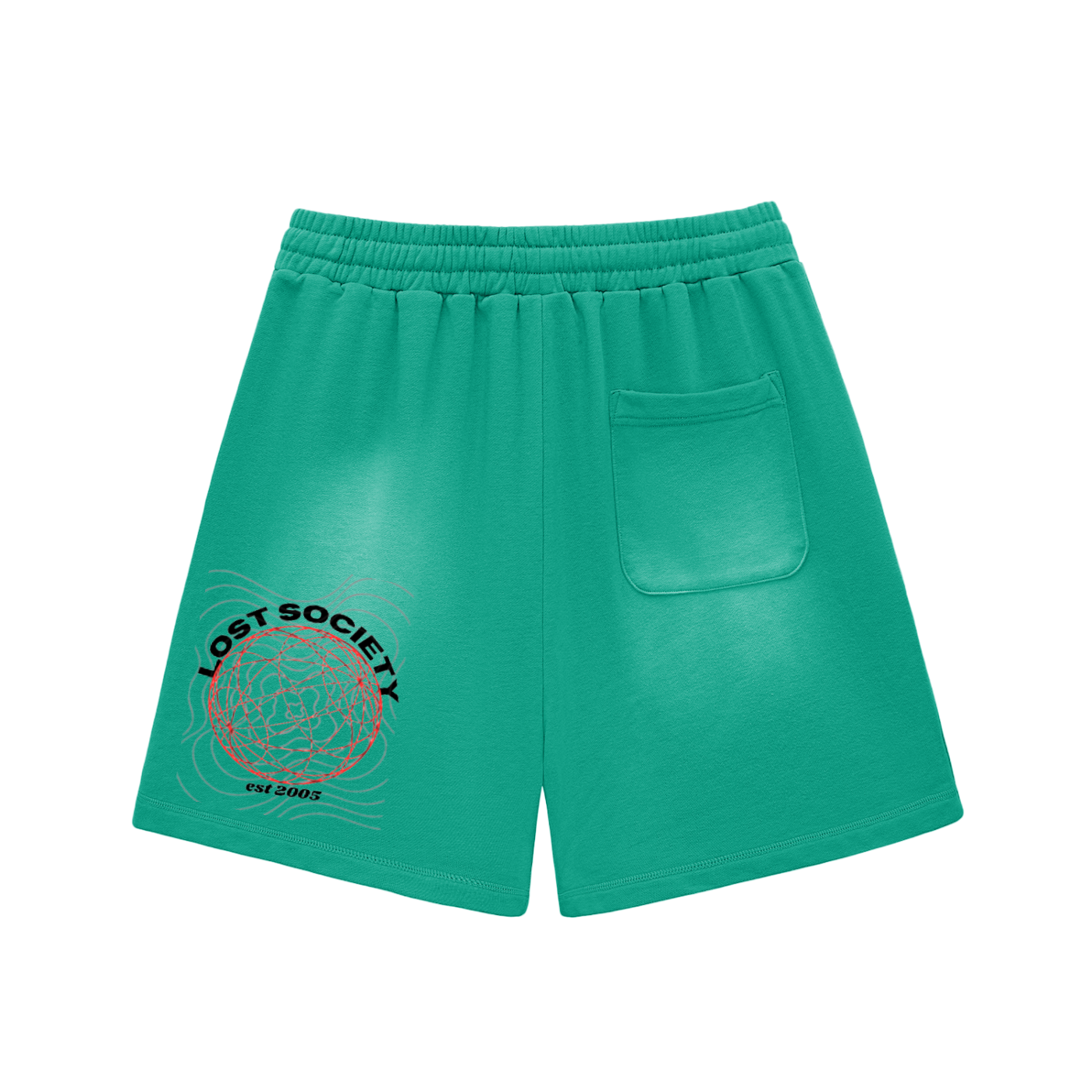 Sun Fade Raw Edge Cotton Shorts