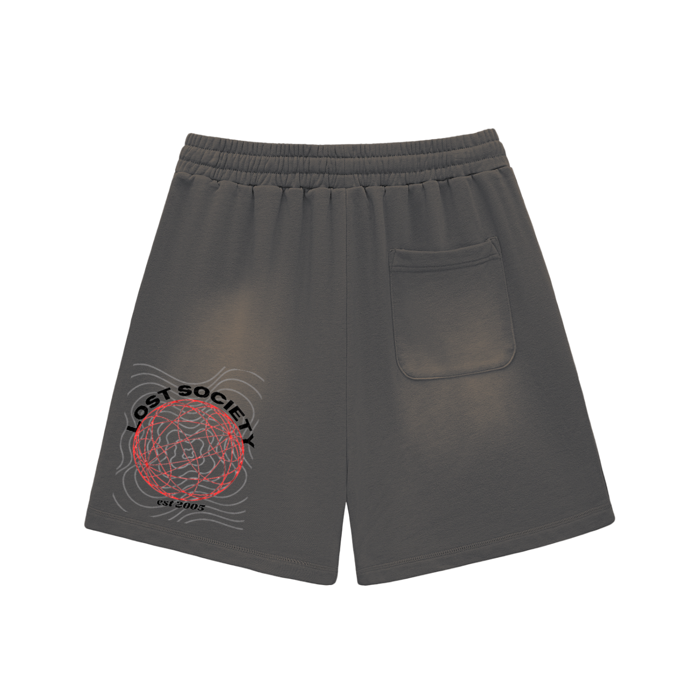 Sun Fade Raw Edge Cotton Shorts