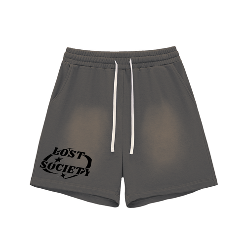 Sun Fade Raw Edge Cotton Shorts
